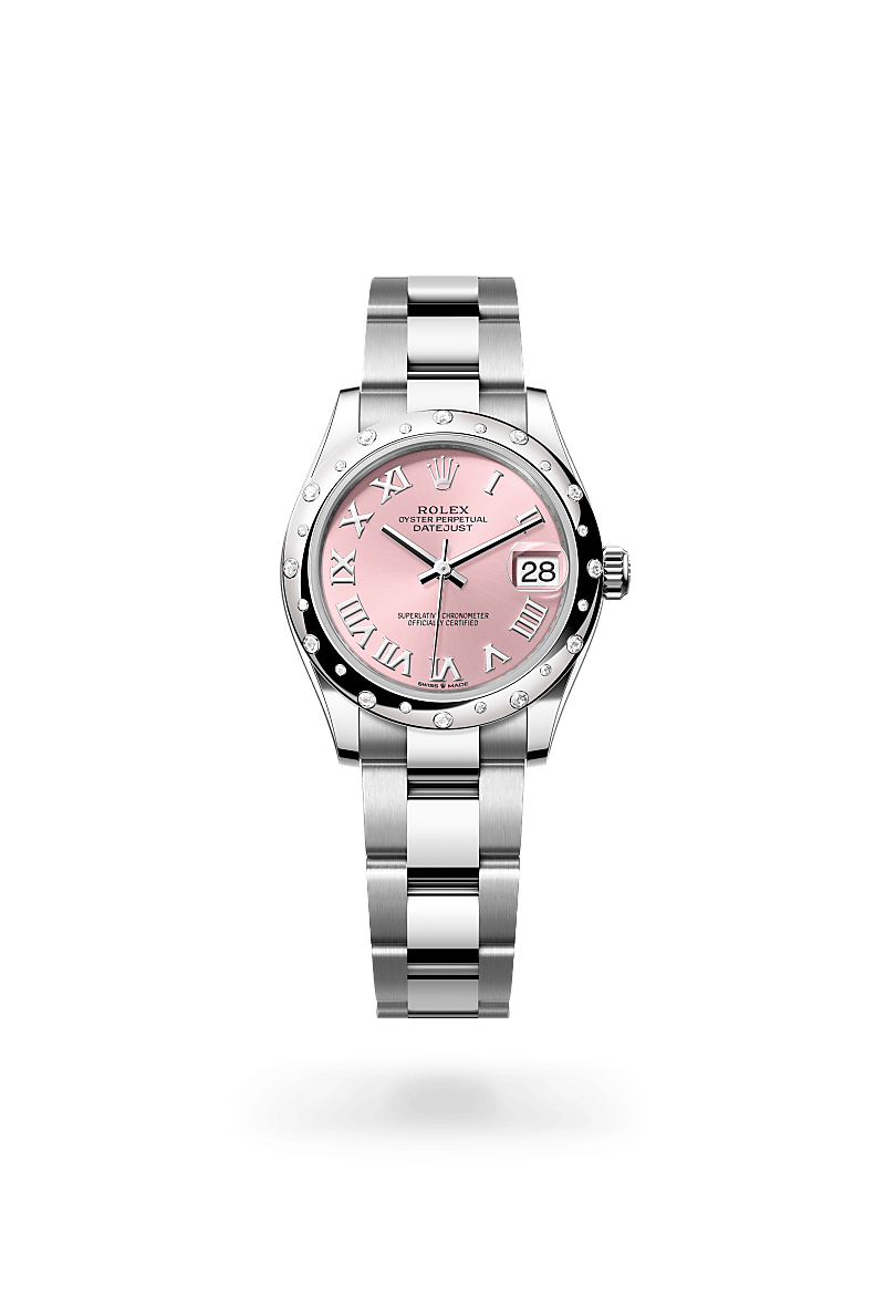 Rolex Datejust in White Rolesor and Pink Dial, M278344RBR-0021 | Manfredi Jewels