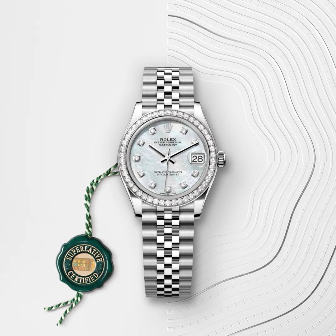 Rolex Datejust 31 in Oystersteel, White Gold and Diamonds, m278384rbr-0008 - Manfredi Jewels
