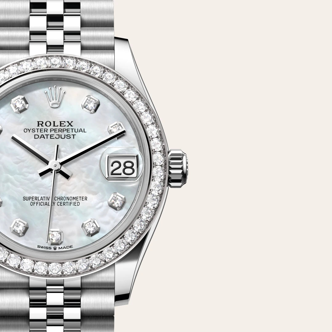 Rolex Datejust 31 in Oystersteel, White Gold and Diamonds, m278384rbr-0008 - Manfredi Jewels