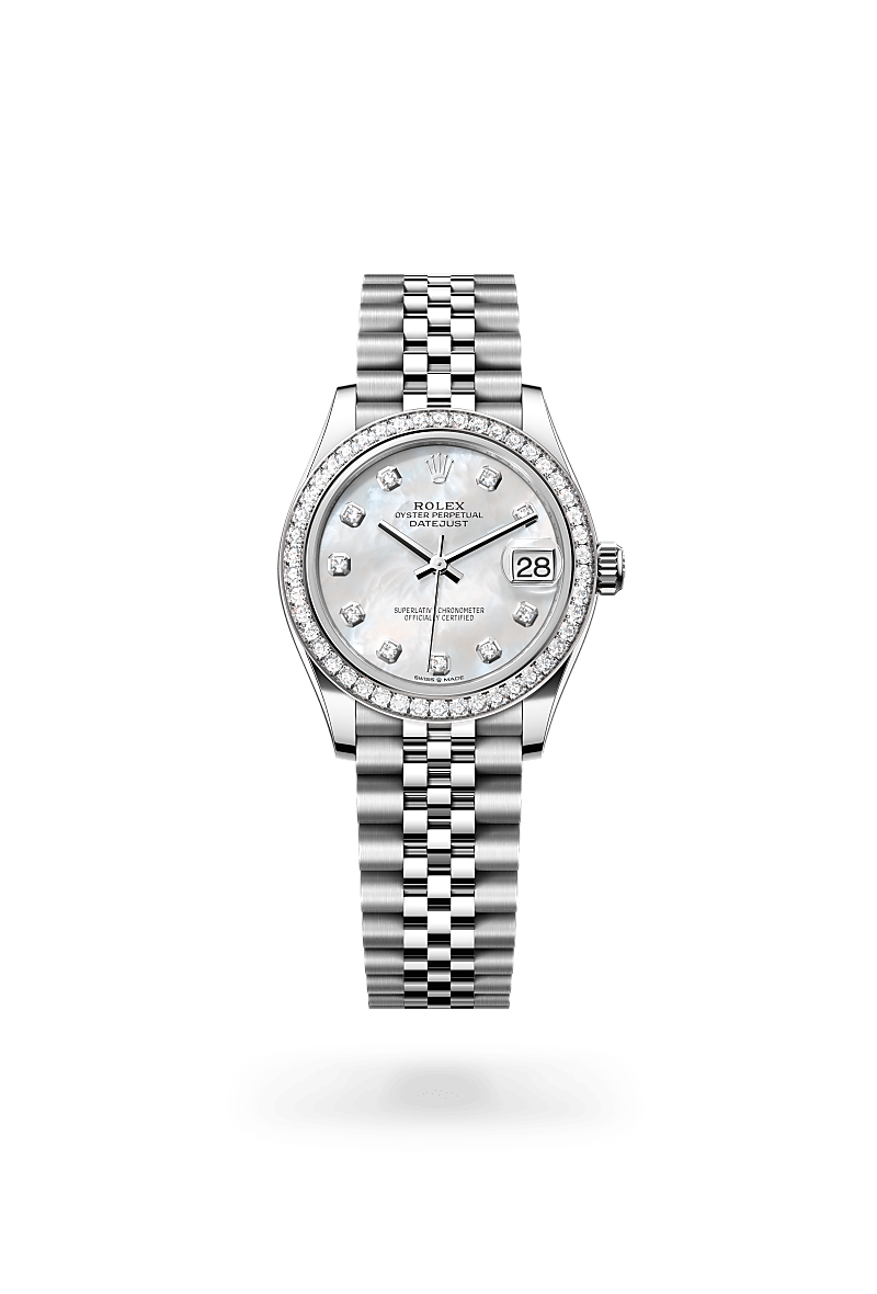 Rolex Datejust 31 in Oystersteel, White Gold and Diamonds, m278384rbr-0008 - Manfredi Jewels