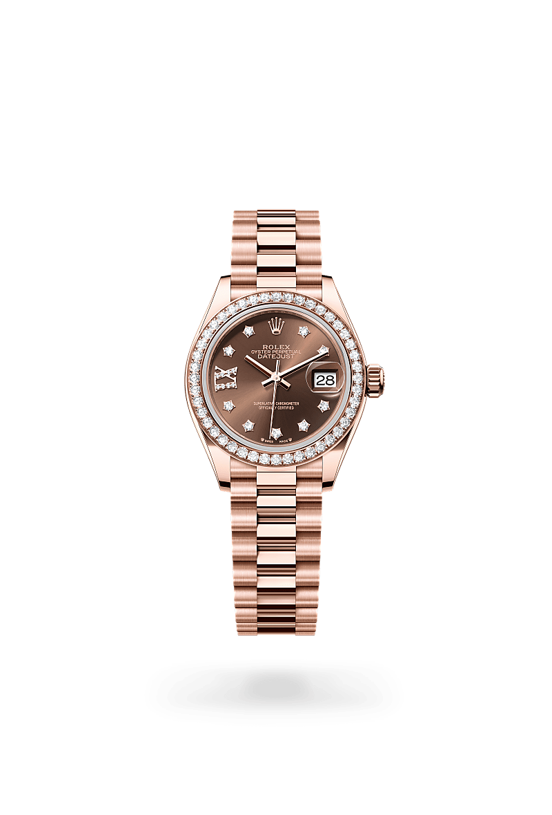 Rolex Lady-Datejust in Everose Gold and Diamonds, M279135RBR-0001 - Manfredi Jewels