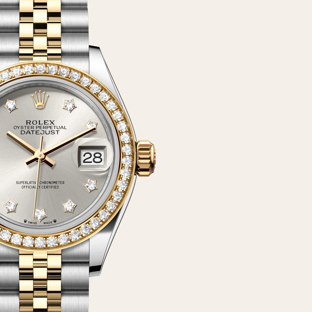 Rolex Lady-Datejust in Oystersteel, Yellow Gold and Diamonds, M279383RBR-0003 - Manfredi Jewels