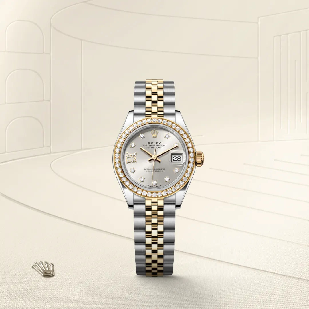 Rolex Lady-Datejust in Oystersteel, Yellow Gold and Diamonds, M279383RBR-0003 - Manfredi Jewels