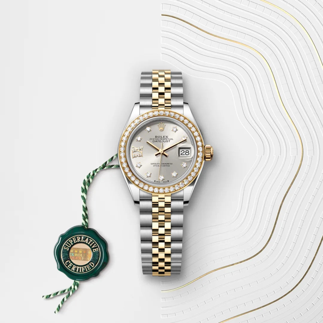 Rolex Lady-Datejust in Oystersteel, Yellow Gold and Diamonds, M279383RBR-0003 - Manfredi Jewels