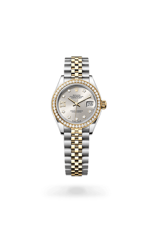 Rolex Lady-Datejust 28 in Yellow Rolesor and Silver set with diamonds Dial, M279383RBR-0003 | Manfredi Jewels