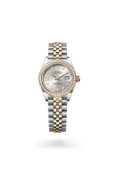 Rolex Lady-Datejust 28 in Yellow Rolesor and Silver set with diamonds Dial, M279383RBR-0003 | Manfredi Jewels