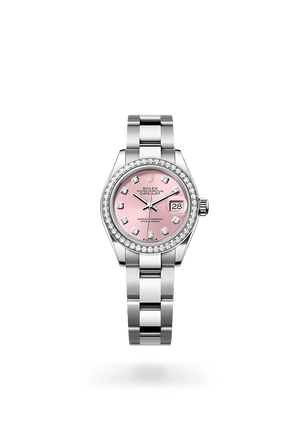 Rolex Lady-Datejust in White Rolesor And Pink set with diamonds, M279384RBR-0004 | Manfredi Jewels