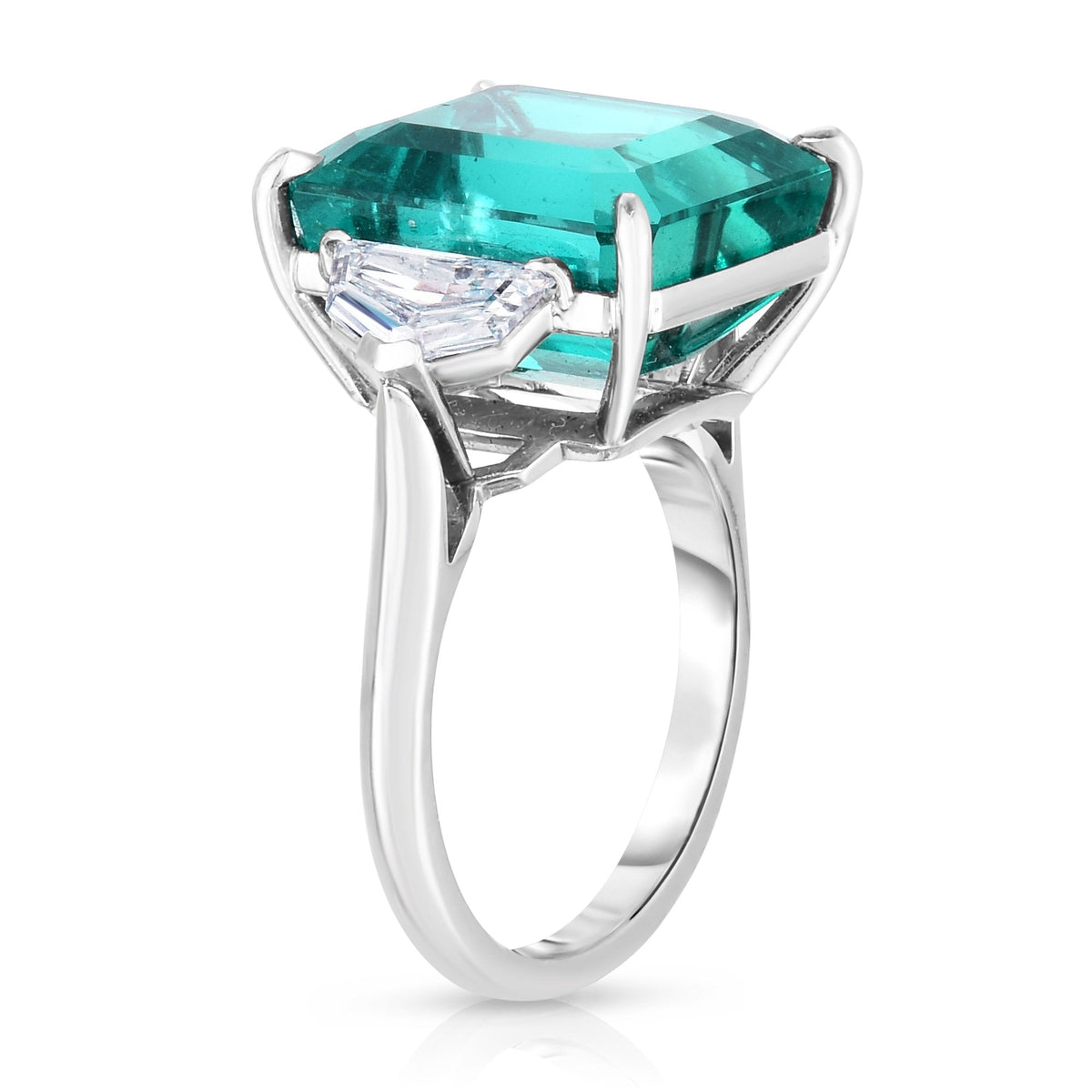 Manfredi Jewels Engagement - 11.60CT THREE STONE EMERALD CUT ENGAGEMENT RING r | Manfredi Jewels
