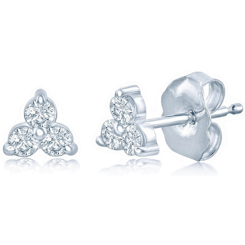 Manfredi Jewels Jewelry - 14K White Gold 0.20 ct Diamond Cluster Earrings | Manfredi Jewels