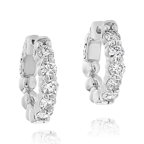 Manfredi Jewels Jewelry - 14K White Gold 2.0 ct Diamond Huggies Earrings