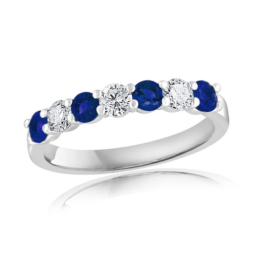 Manfredi Jewels Engagement - 14K White Gold Blue Sapphire & Diamond Ring