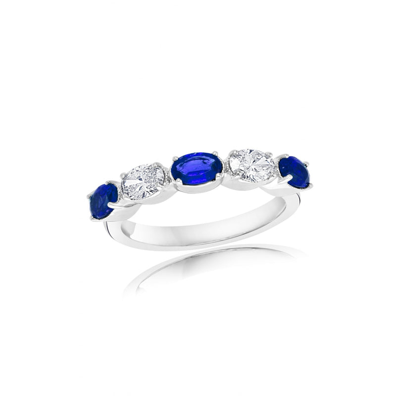 Manfredi Jewels Engagement - 14K White Gold Blue Sapphire & Diamond Ring