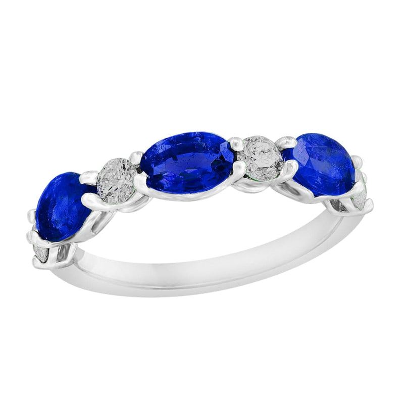 Manfredi Jewels Engagement - 14K White Gold Blue Sapphire & Diamond Ring