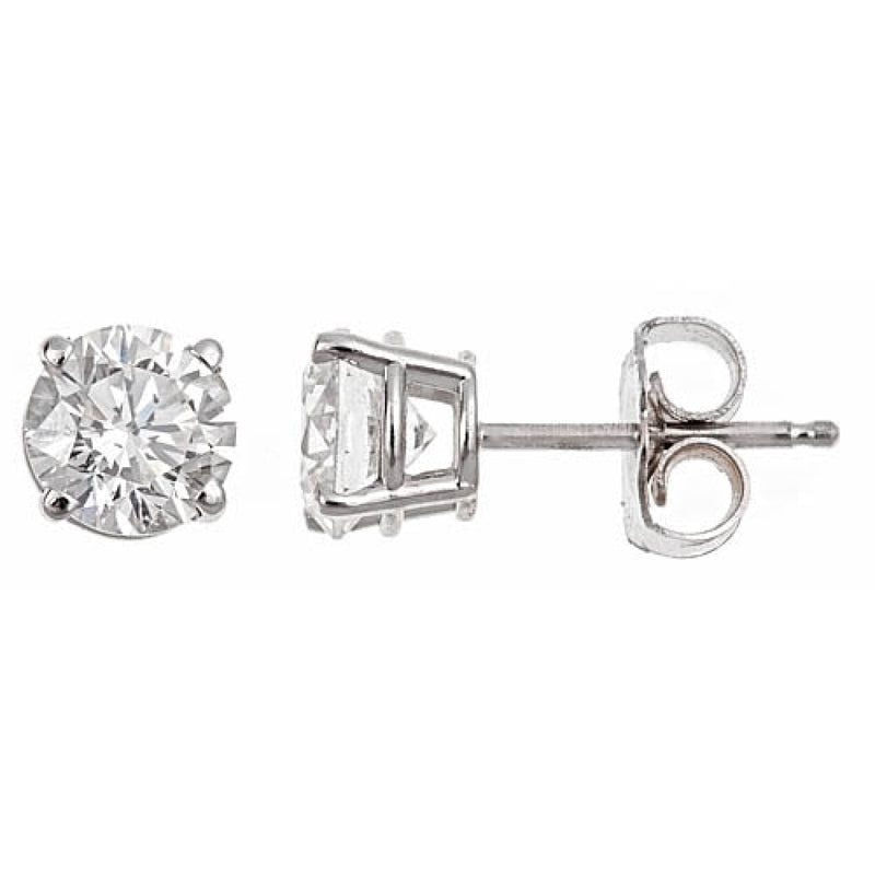 Manfredi Jewels Jewelry - 14K White Gold Diamond 0.60 ct Basket Stud Earrings