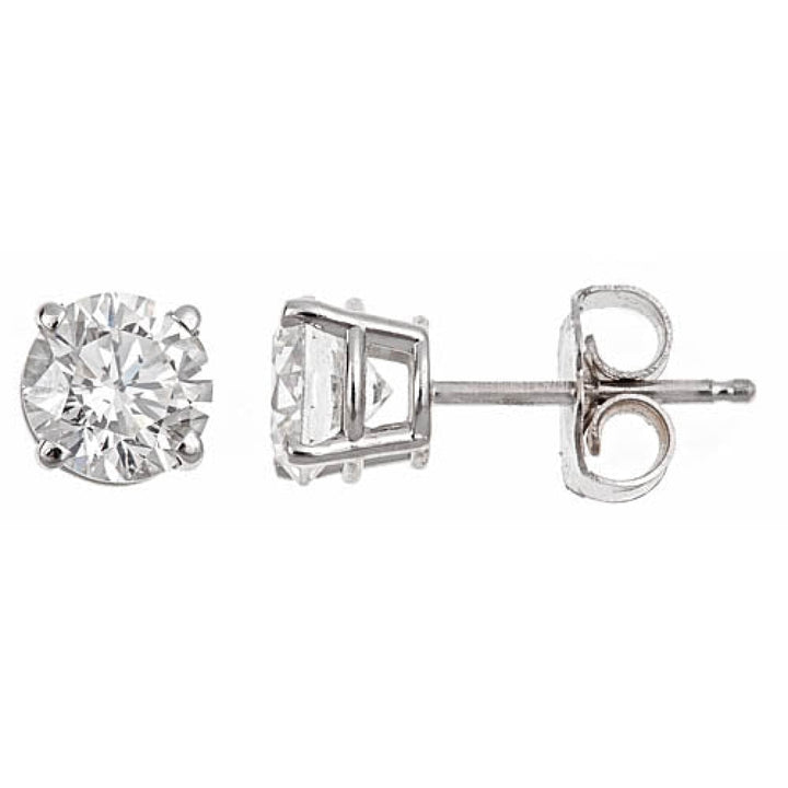 Manfredi Jewels Jewelry - 14K White Gold Diamond 0.92 ct Basket Stud Earrings | Manfredi Jewels