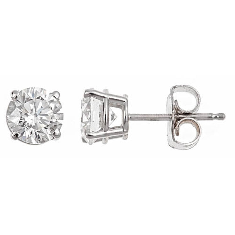 Manfredi Jewels Jewelry - 14K White Gold Diamond 0.92 ct Basket Stud Earrings | Manfredi Jewels