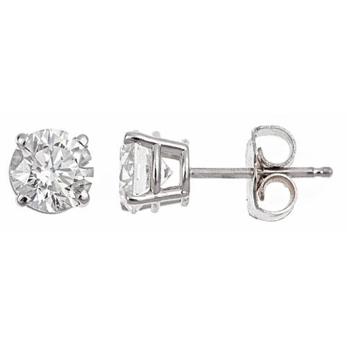Manfredi Jewels Jewelry - 14K White Gold Diamond 0.92 ct Basket Stud Earrings