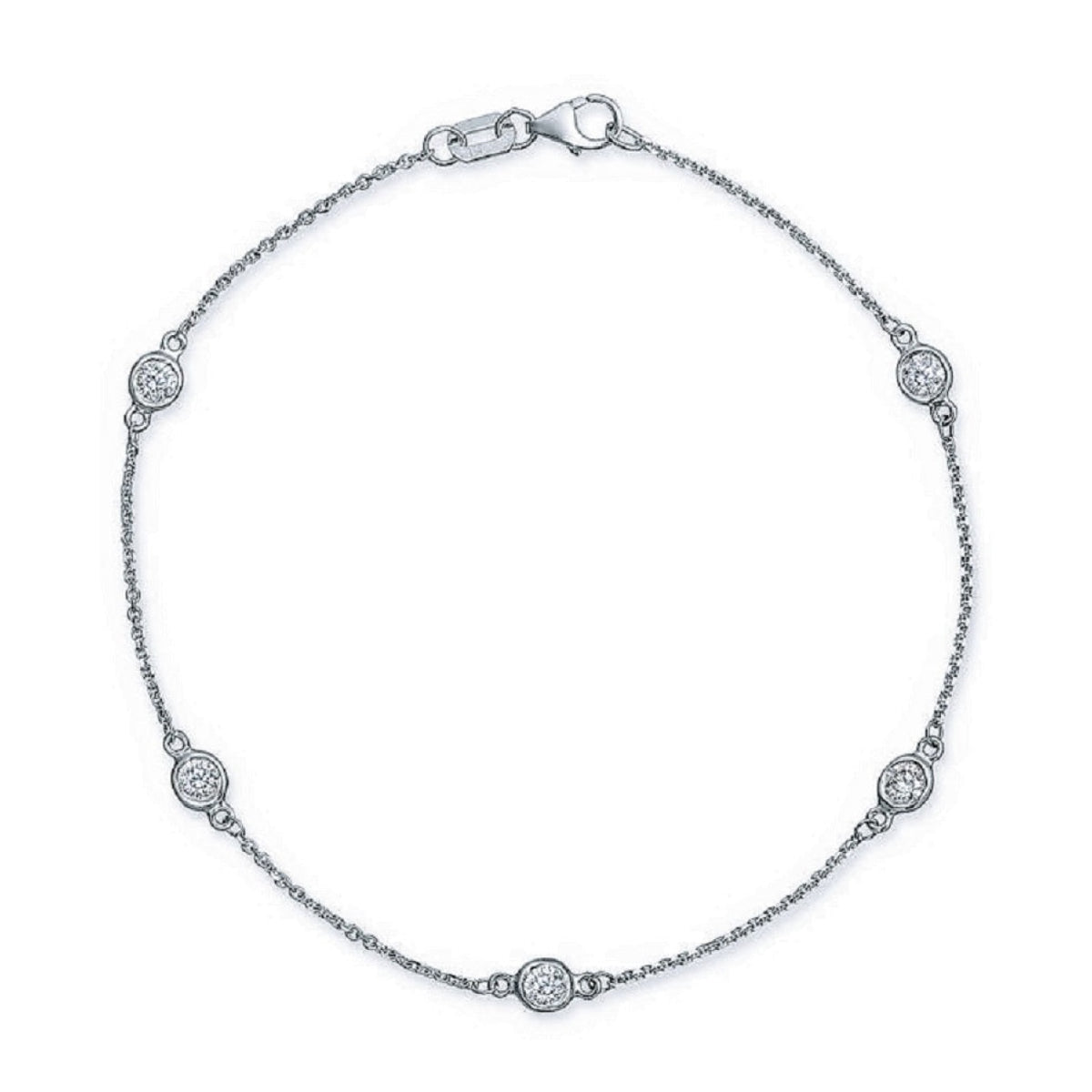 Manfredi Jewels Jewelry - 14K White Gold Diamond Station Bracelet | Manfredi Jewels