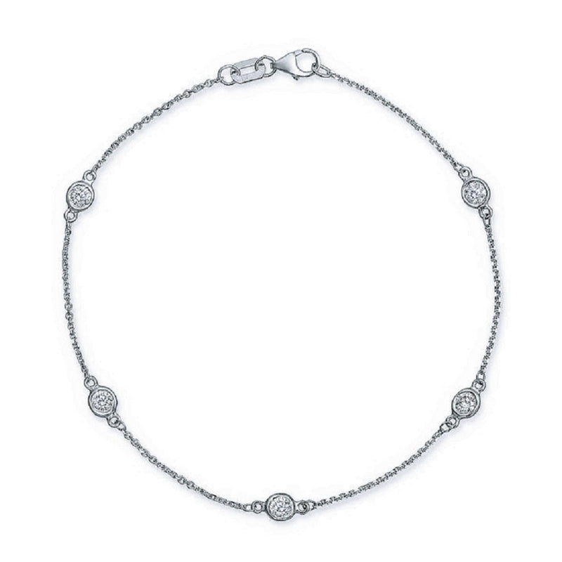 Manfredi Jewels Jewelry - 14K White Gold Diamond Station Bracelet | Manfredi Jewels