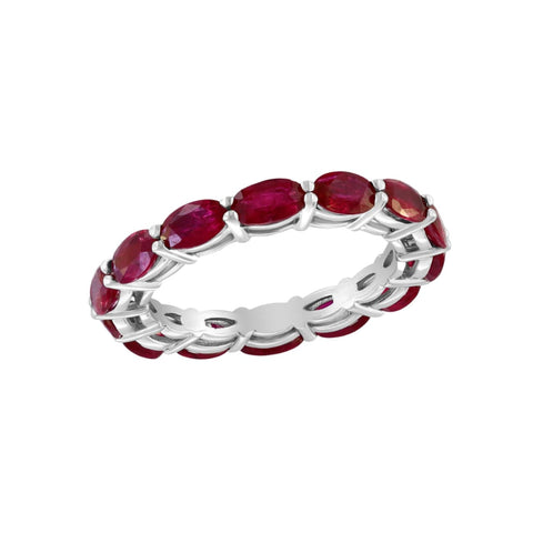 14K White Gold Oval Ruby Ring