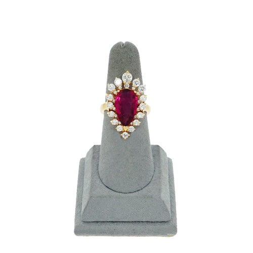 Manfredi Jewels Jewelry - 18K Rose Gold Rubelite & Diamond Ring