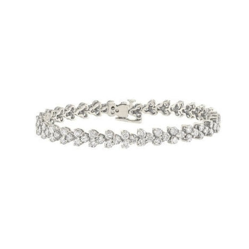 Manfredi Jewels Jewelry - 18K White Gold Diamond Cluster Bracelet