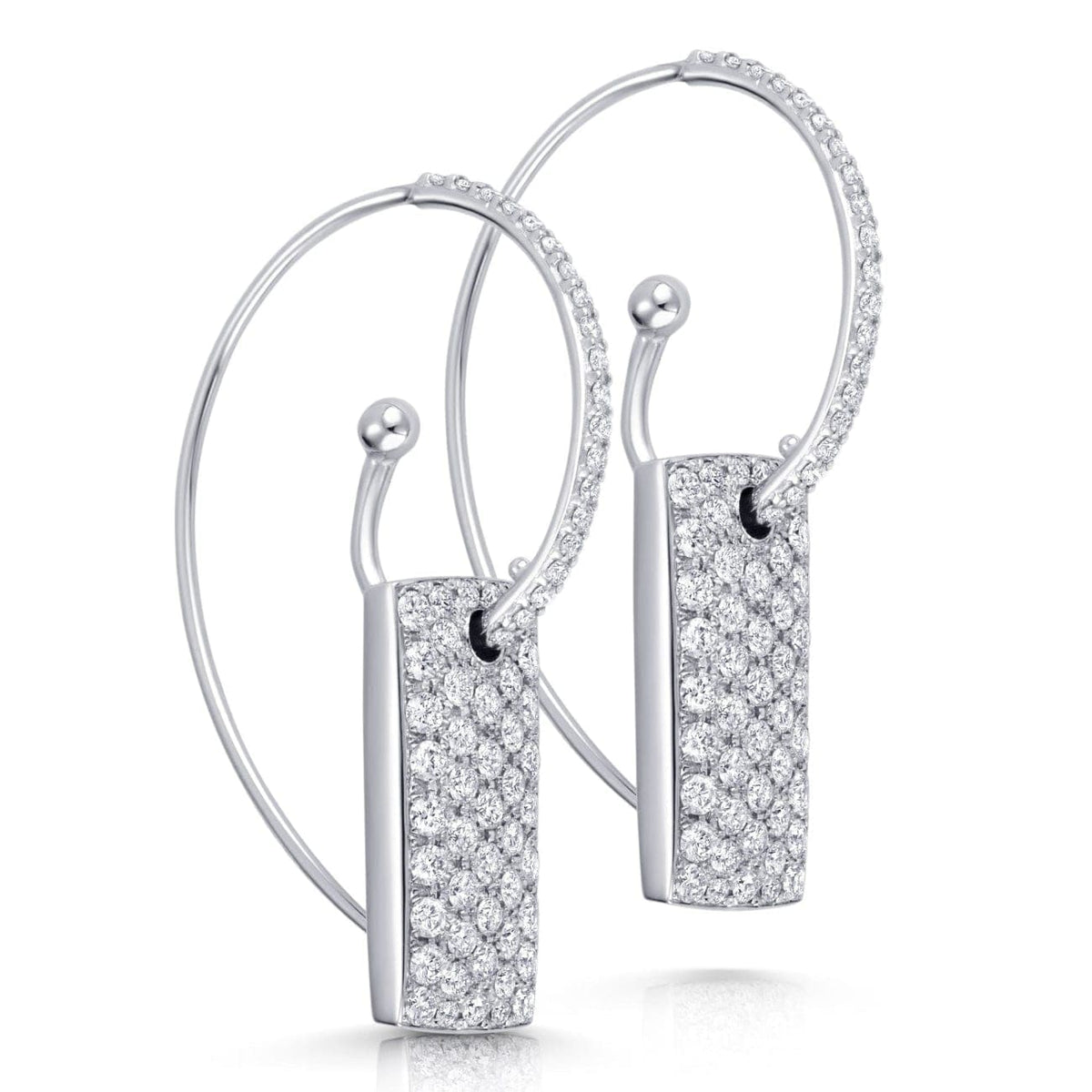 Manfredi Jewels Jewelry - 18K White Gold Pave Diamond 1.94 ct Earrings | Manfredi Jewels