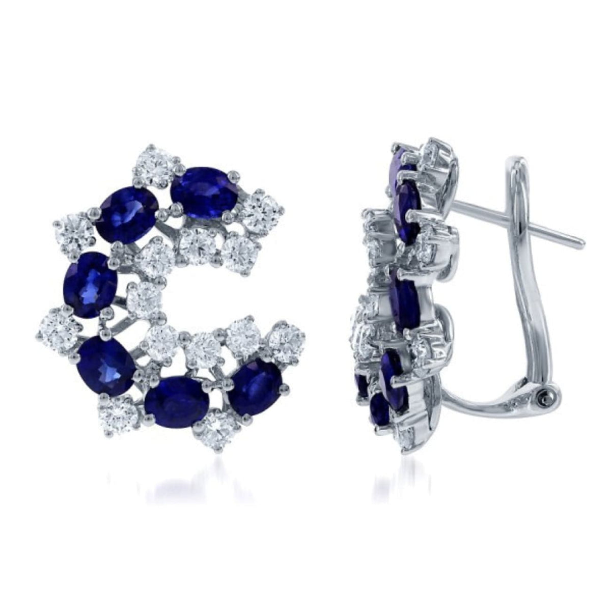 Manfredi Jewels Jewelry - 18K White Gold Sapphire & Diamond Earrings | Manfredi Jewels