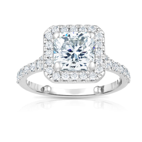 2.02CT SQUARE CUT HALO ENGAGEMENT RING