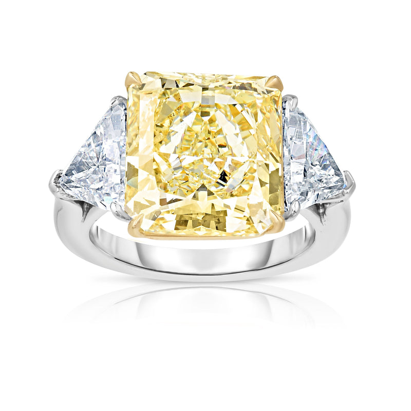 Manfredi Jewels Engagement - 8.56CT FLAWLESS FANCY YELLOW RADIANT CUT RING