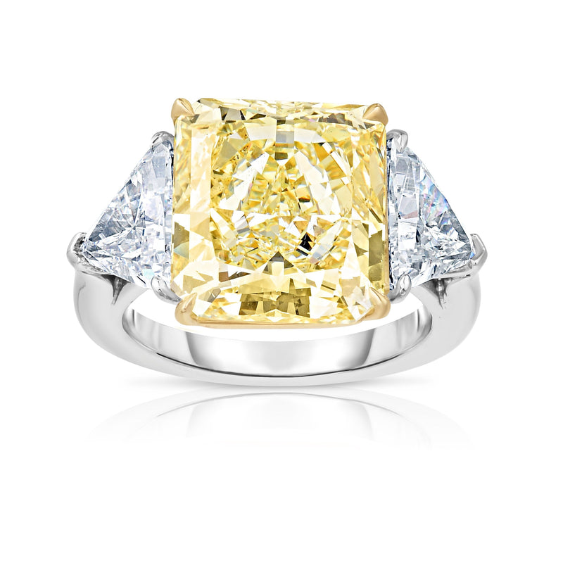 Manfredi Jewels Engagement - 8.56CT FLAWLESS FANCY YELLOW RADIANT CUT RING