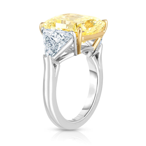 Manfredi Jewels Engagement - 8.56CT FLAWLESS FANCY YELLOW RADIANT CUT RING