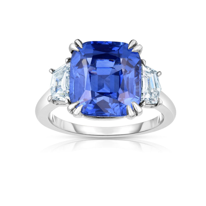 Manfredi Jewels Engagement - 8.58CT CEYLON SAPPHIRE CUSHION CUT ENGAGEMENT RING | Manfredi Jewels