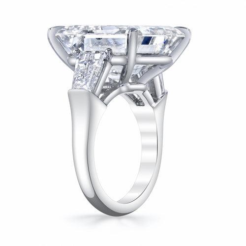 Manfredi Jewels Engagement - Asscher Cut 18.16 ct Platinum Diamond Ring (Pre - Order)
