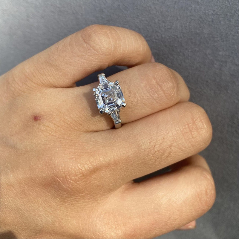 Asscher cut gemstone rings clearance