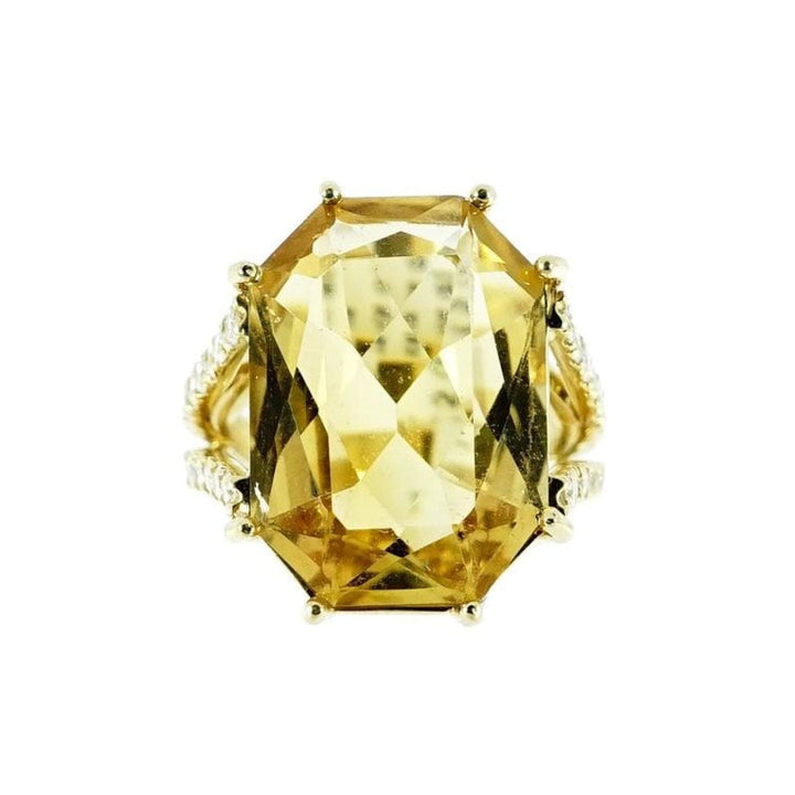 Manfredi Jewels Jewelry - Citrine & Diamond 18K Yellow Gold Ring | Manfredi Jewels