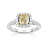 Manfredi Jewels Engagement - Cushion Cut 1.23 ct Platinum Fancy Light Yellow Diamond Ring