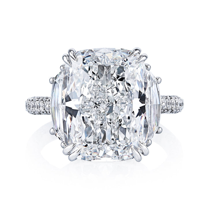 Manfredi Jewels Engagement - Cushion Cut 10.10 ct Platinum Diamond Engagement Ring (Pre-Order) | Manfredi Jewels