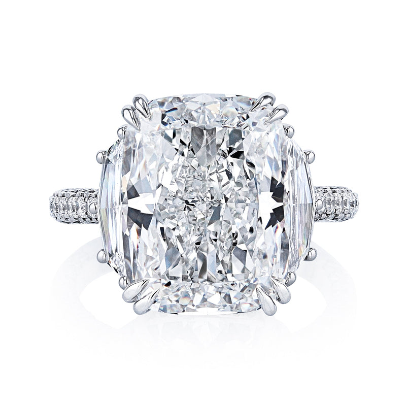 Manfredi Jewels Engagement - Cushion Cut 10.10 ct Platinum Diamond Engagement Ring (Pre-Order) | Manfredi Jewels