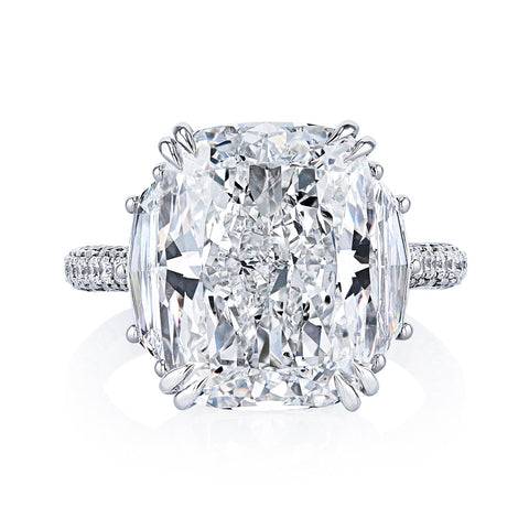 Cushion Cut 10.10 ct Platinum Diamond Engagement Ring (Pre-Order)