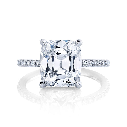 Manfredi Jewels Engagement - Cushion Cut 5.01 ct Platinum Micro Pavè Diamond Ring