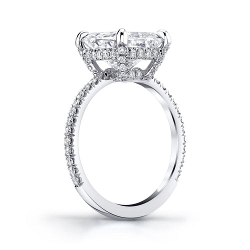 Manfredi Jewels Engagement - Cushion Cut 5.01 ct Platinum Micro Pavè Diamond Ring