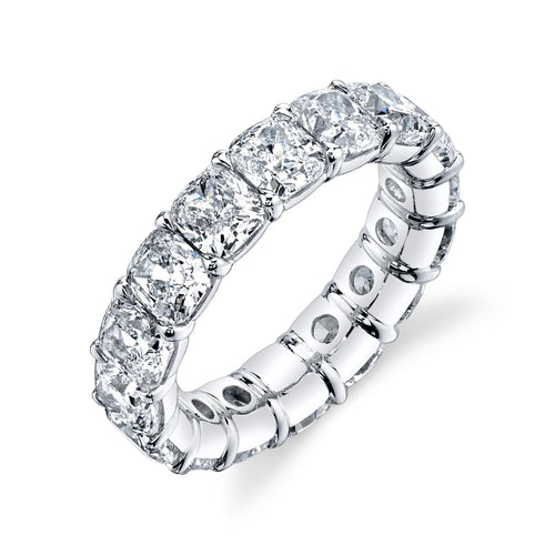 Manfredi Jewels Eternity Bands - Cushion Cut 7.90 ct Platinum Diamond Band Ring