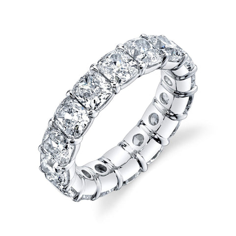 Cushion Cut 7.90 ct Platinum Diamond Eternity Band Ring