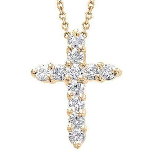 Manfredi Jewels Jewelry - Diamond 14K Yellow Gold Cross Pendant