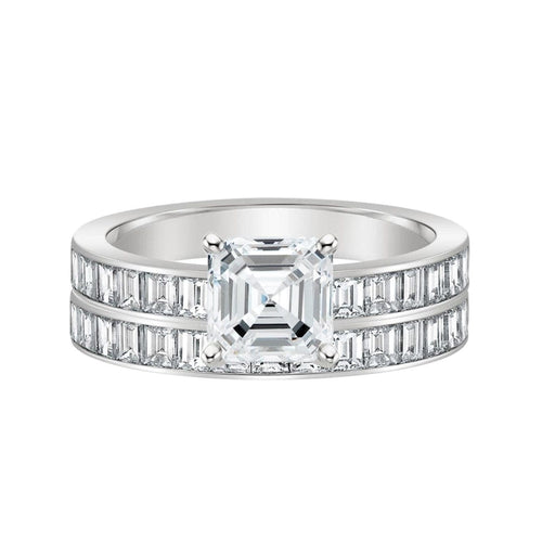 Manfredi Jewels Jewelry - Emerald Cut 1.58 ct Platinum Diamond Engagement Ring