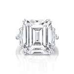 Manfredi Jewels Engagement - Emerald Cut 15.49 ct Platinum Three Stone Diamond Ring