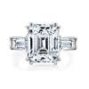 Manfredi Jewels Engagement - Emerald Cut 3.02 ct Platinum Three Stone Diamond Ring