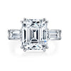 Manfredi Jewels Engagement - Emerald Cut 3.03 ct Platinum Three Stone Diamond Ring