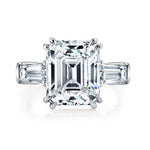 Manfredi Jewels Engagement - Emerald Cut 3.03 ct Platinum Three Stone Diamond Ring